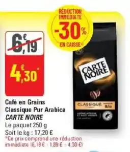 G20 CARTE NOIRE Café en Grains Classique Pur Arabica offre