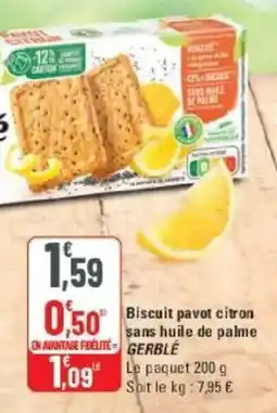 G20 GERBLÉ Biscuit pavot citron offre