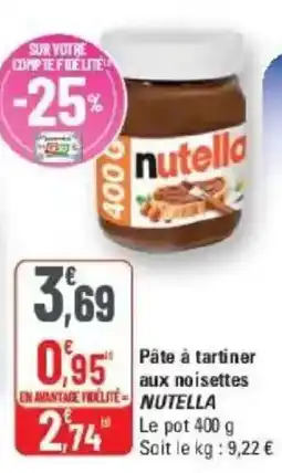 G20 Nutella Pâte à tartiner aux noisettes offre