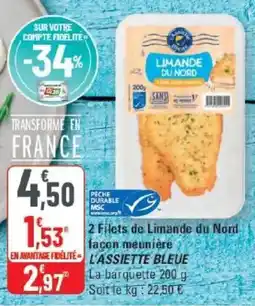G20 L'ASSIETTE BLEUE Limande du Nord offre