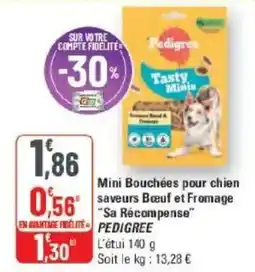 G20 Pedigree Mini Bouchées pour chien saveurs boeuf et fromage sa recompense offre