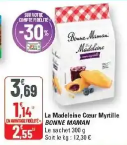 G20 Bonne Maman La Madeleine Cœur Myrtille offre