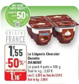 G20 Danette Le Liègeois Chocolat offre