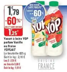 G20 YOP Yaourt à boire offre