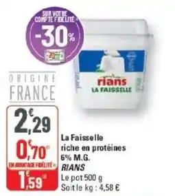 G20 Rians La Faisselle offre