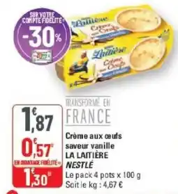 G20 La Laitière Crème aux œufs saveur vanille offre