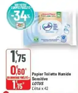 G20 LOTUS Papier Toilette Humide Sensitive offre
