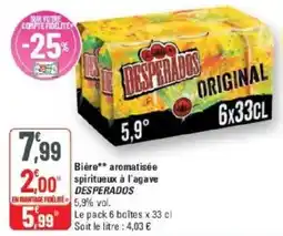 G20 DESPerados Bière aromatisée offre
