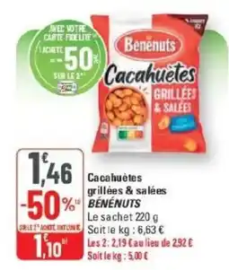 G20 BÉNÉNUTS Cacahuètes grillées & salées offre