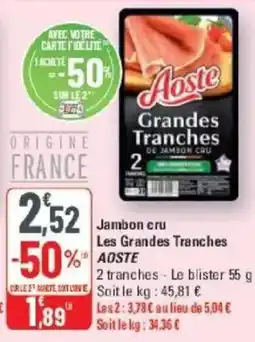 G20 Aoste Jambon cru offre