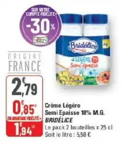 G20 Bridélice Crème Légère offre