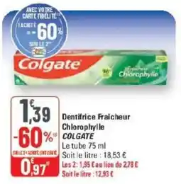 G20 Colgate Dentifrice Fraîcheur Chlorophylle offre