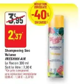 G20 Freshhh Air Shampooing Sec Volume offre