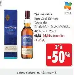 Colruyt Tamnavulin - portasax edition speyside single malt scotch whisky offre