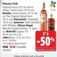 Colruyt Bumbu - especial rhum 37,5 % vol ou añejo 7 años rhum 40 % vol, ou rum offre