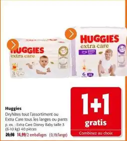 Colruyt Huggies - extra care tous les ranges ou pants offre