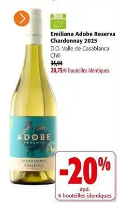 Colruyt Emiliana adobe reserva chardonnay 2025 offre