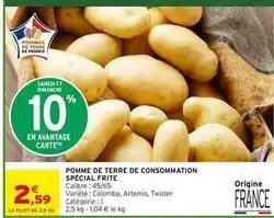Intermarché Pomme de terre de consommation special frite offre
