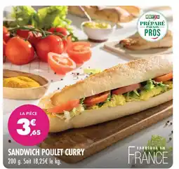 Match Match sandwich poulet curry offre