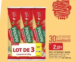 Match Panzani pâtes les créatives offre