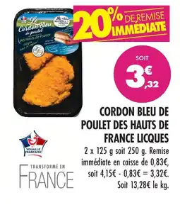 Match Cordon bleu de poulet des hauts de france licques offre