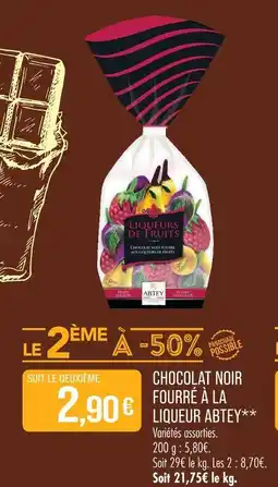 Match Abtey chocolat noir fourré à la liqueur offre