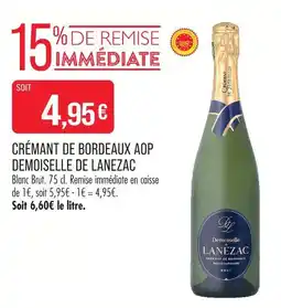 Match Demoiselle de lanezac crémant de bordeaux aop blanc offre