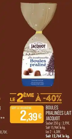 Match Jacquot boules pralinées lait offre