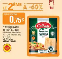Match Galbani pecorino romano dop râpé offre