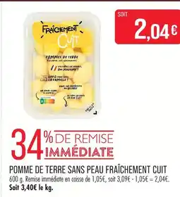 Match Pomme de terre sans peau fraîchement cuit offre