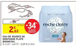 Intermarché Hyper Eau de source de montagne plate bonneval offre