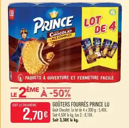 Match Lu goûters fourrés prince offre
