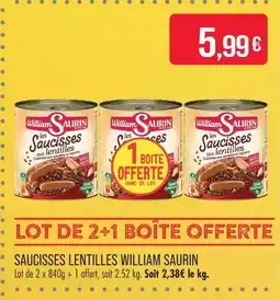 Match William saurin saucisses lentilles offre
