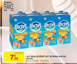 Intermarché Hyper Lactel lait demi-écrémé uht de bons matins offre