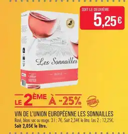 Match Les sonnailles vin de l’union européenne offre