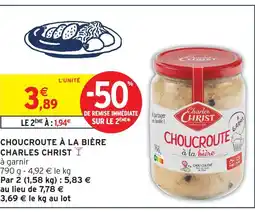 Intermarché Hyper Charles christ choucroute à la bière offre