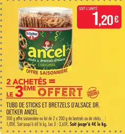 Match Ancel tube de sticks et bretzels d’alsace dr. oetker offre