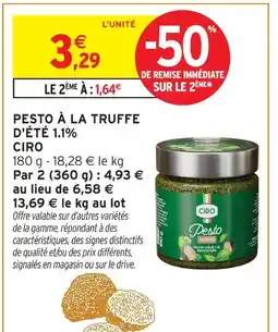 Intermarché Hyper Ciro pesto à la truffe d'été 1.1% offre