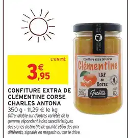Intermarché Hyper Charles antona confiture extra de clémentine corse offre