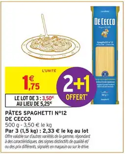 Intermarché Hyper De cecco pâtes spaghetti n°12 offre