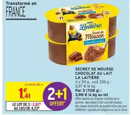 Intermarché Hyper La laitière secret de mousse chocolat au lait offre
