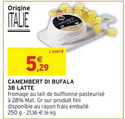 Intermarché Hyper Camembert di bufala 3b latte offre