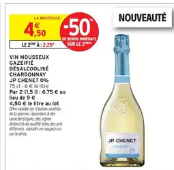 Intermarché Hyper Jp chenet vin mousseux gazéifié désalcoolisé chardonnay 0% offre