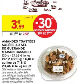 Intermarché Hyper Maison bassinet amandes toastées salées au sel de guérande offre