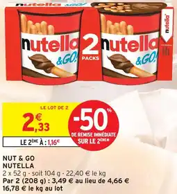 Intermarché Nutella nut & go offre