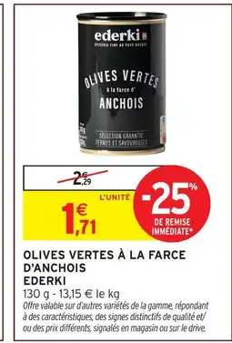 Intermarché Hyper Ederki olives vertes à la farce d'anchois offre