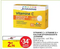 Intermarché Hyper Juvamine vitamine c + vitamine d + calcium effervescents offre