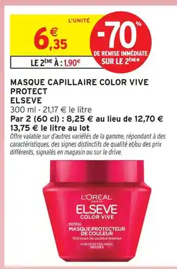 Intermarché Elseve masque capillaire color vive protect offre