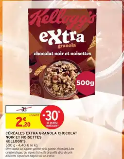 Intermarché Express Kellogg's céréales extra granola chocolat noir et noisettes offre