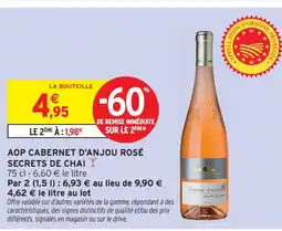 Intermarché Secrets de chai aop cabernet d'anjou rosé offre